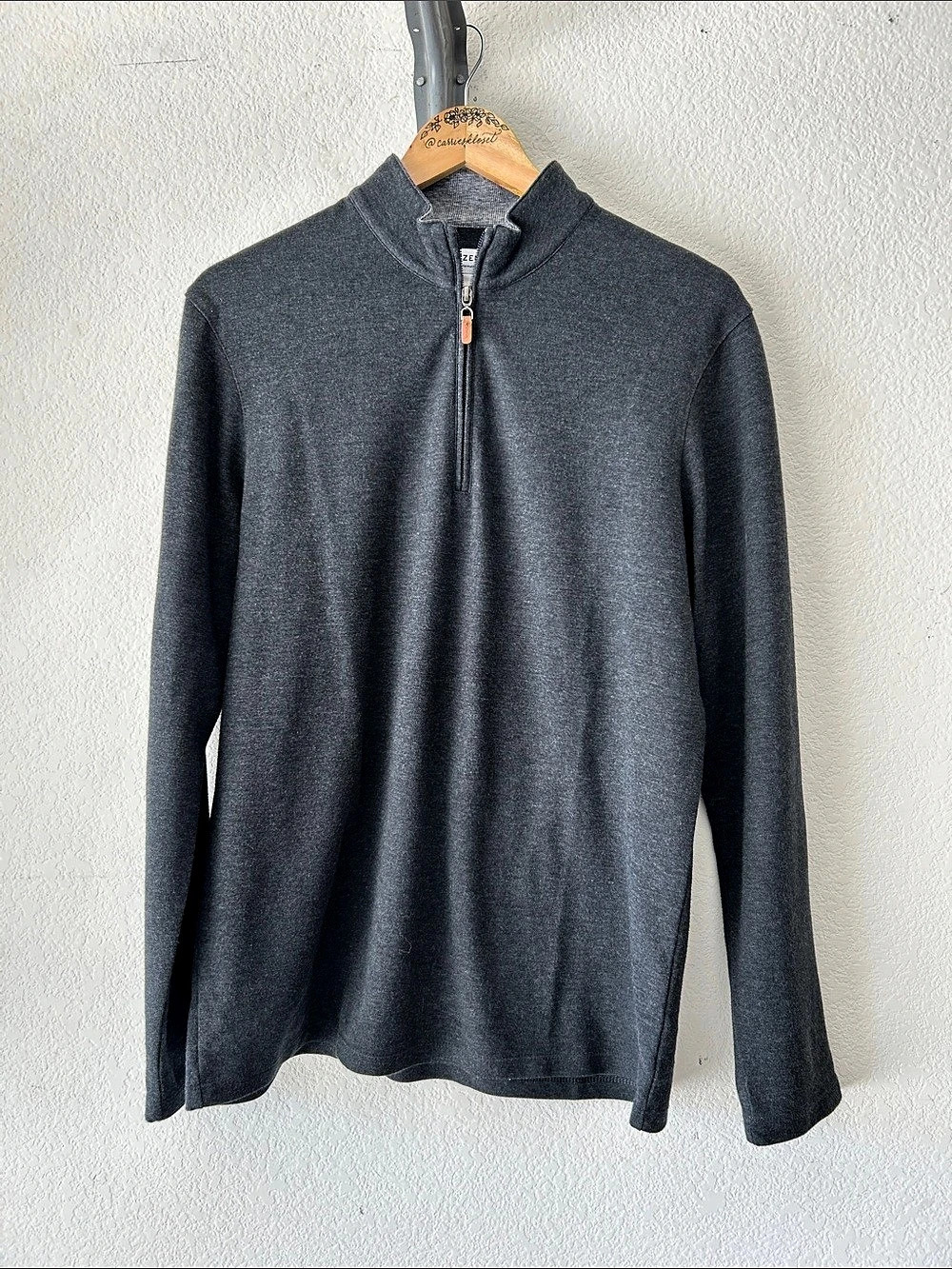 Mizzen+Main Wooster Pullover Men's Quarter-Zip Gray Medium